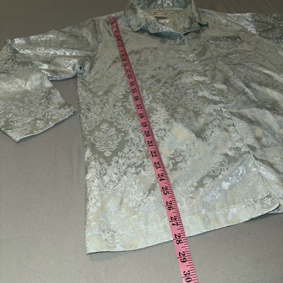 Delicates Sleepwear Set Women's Large Blue Floral Cotton Long Sleeve Button-Up - Picture 5 of 8